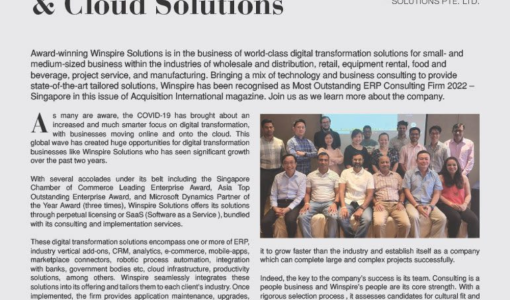 Recognized as Most Outstanding ERP Consulting Firm 2022 Singapore